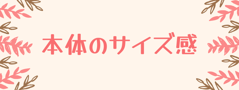 本体のサイズ感